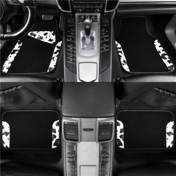Waterproof Universal Fit Car Floor Mats, Cow Print Car Mats Fit for SUV,Vans - Picture 3 of 6